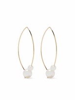 Thumbnail for your product : Mizuki 14kt Yellow Gold Medium Double Pearl Open Marquis Earrings