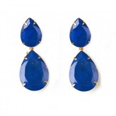 Thumbnail for your product : Bounkit Lapis & Green Onyx Flower Drop Earrings