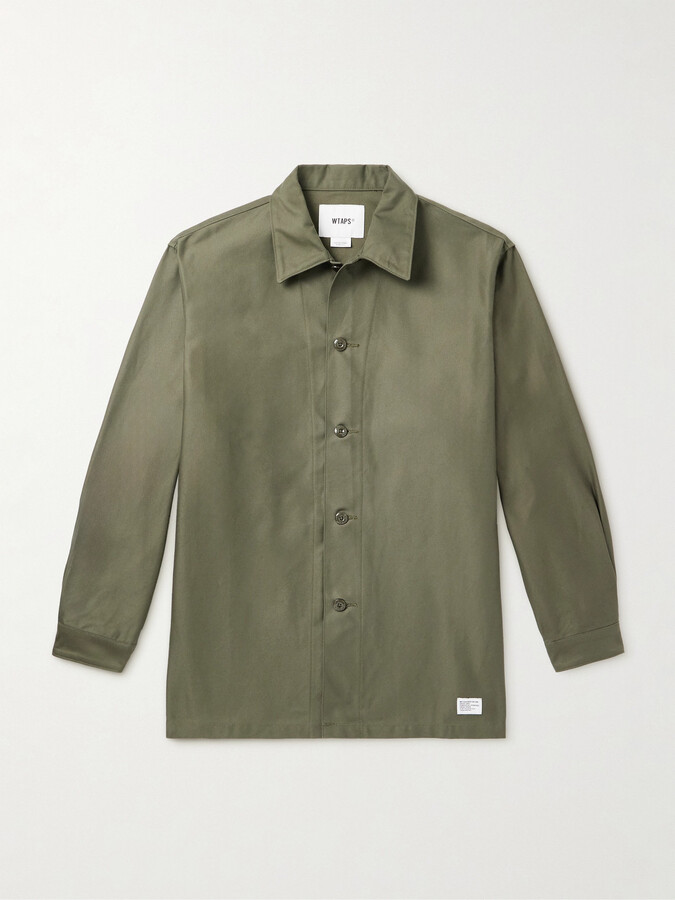 WTAPS Logo-Appliquéd Cotton-Twill Shirt