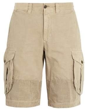 Incotex Mid Rise Straight Leg Cotton Cargo Shorts - Mens - Beige