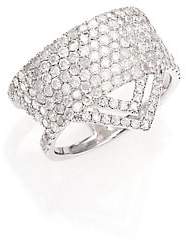 Meira T Women's Pavé Diamond& 14K White Gold Ice Ring