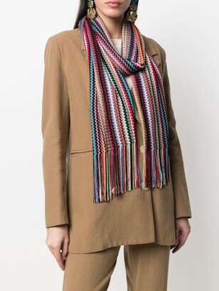 Missoni Embroidered Fringed Scarf
