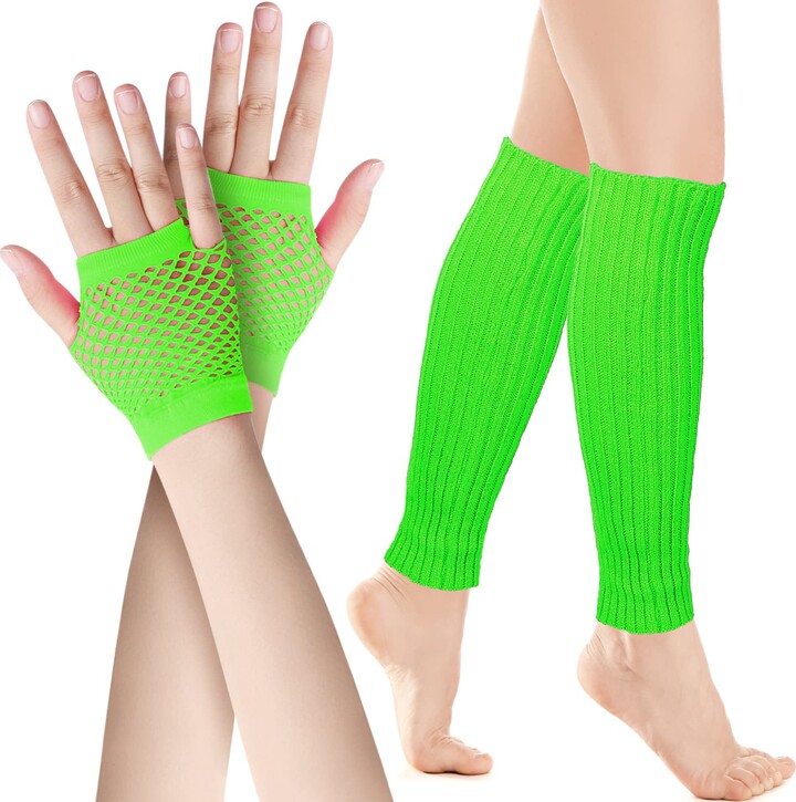 80s leg warmers green as costume accessory