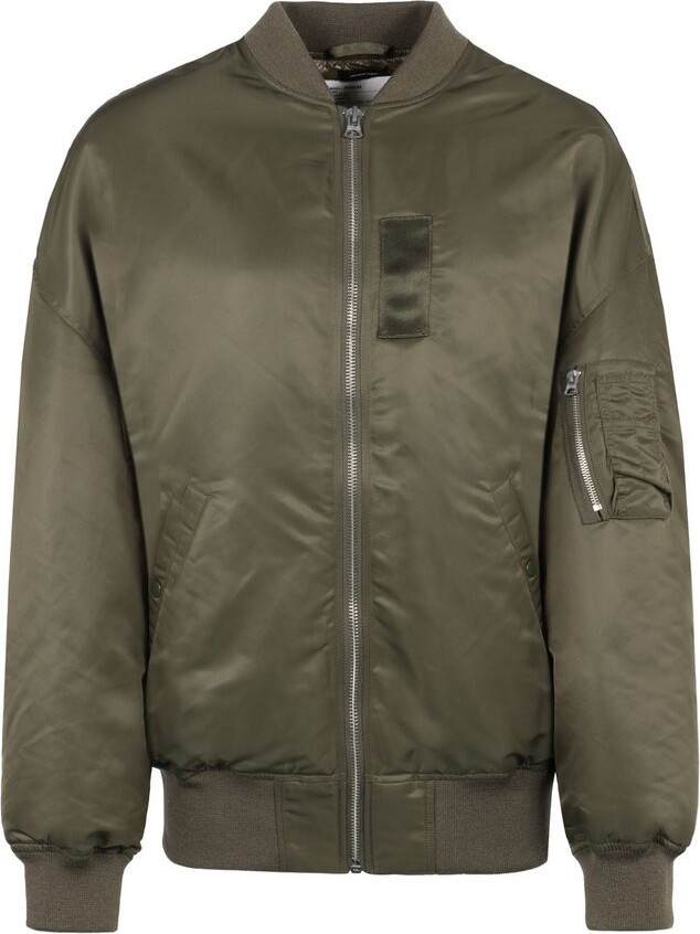 ジャケット・アウター R13 RIBBED FLIGHT BOMBER JACKET ZIP COLLAR FLIGHT JACKET - OLIVE - R13