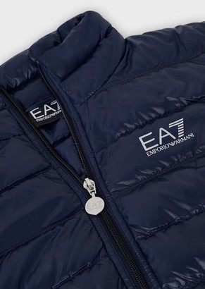 Ea7 Puffer Jacket With Full-Length Zip Closure