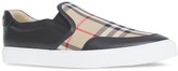 Thumbnail for your product : Burberry Check-Print Slip-On Sneakers