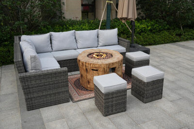 Latitude Run Cindi Wicker/Rattan 9 - Person Seating Group With Cushions