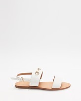 Thumbnail for your product : Spurr Women's White Flat Sandals - Talon Sandals - Size 6 at The Iconic