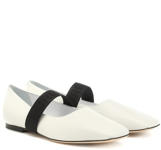Burberry Logo leather ballet flats