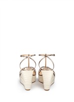 Thumbnail for your product : Sergio Rossi Metallic leather espadrille wedgesandals
