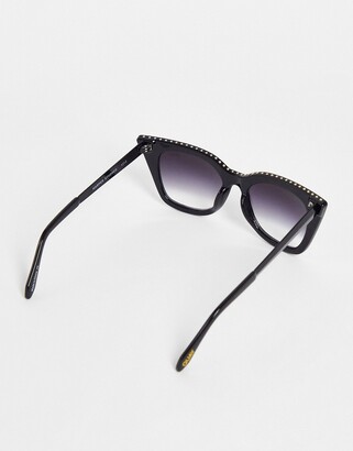 Quay Eyewear Australia Quay Harper Studded cat eye sunglasses in black ombre