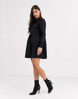 Thumbnail for your product : ASOS Tall DESIGN Tall cotton mini smock shirt dress in black