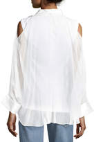 Thumbnail for your product : Brunello Cucinelli Cold-Shoulder Monili-Trim Layered Shirt