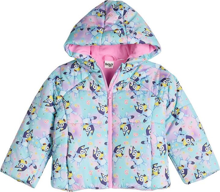 Dream Wave Toddler Girls Dreamwave Bluey Puffer Jacket With Hood