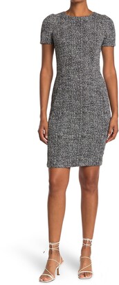 Calvin Klein Stretch Tweed Short Sleeve Sheath Dress - ShopStyle