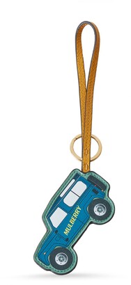Mulberry Car Keyring Metal Blue and Cambridge Green Mixed Material