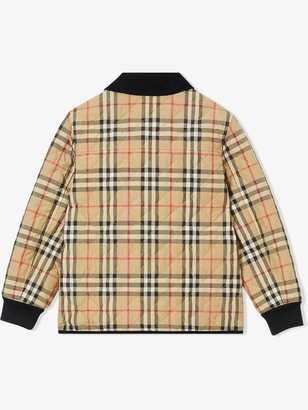 Burberry Children Vintage check corduroy-trimmed jacket