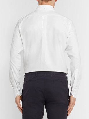 Drakes White Button-Down Collar Cotton Oxford Shirt - Men - White - 15