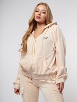 Thumbnail for your product : Criminal Damage Cord Zip Through Oversized Hoodie Beige