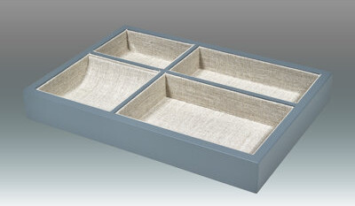 Fecteau Linen-Lined Divided Valet Coffee Table Tray