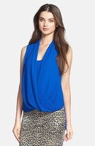 Thumbnail for your product : Vince Camuto Sleeveless Wrap Front Shirttail Blouse (Regular & Petite)