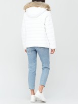 Thumbnail for your product : Tommy Jeans Essential Faux Fur Hood Padded Coat White