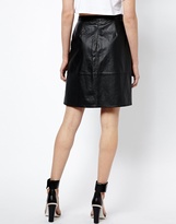 Thumbnail for your product : French Connection Nevada Leather Skirt with Split Detail