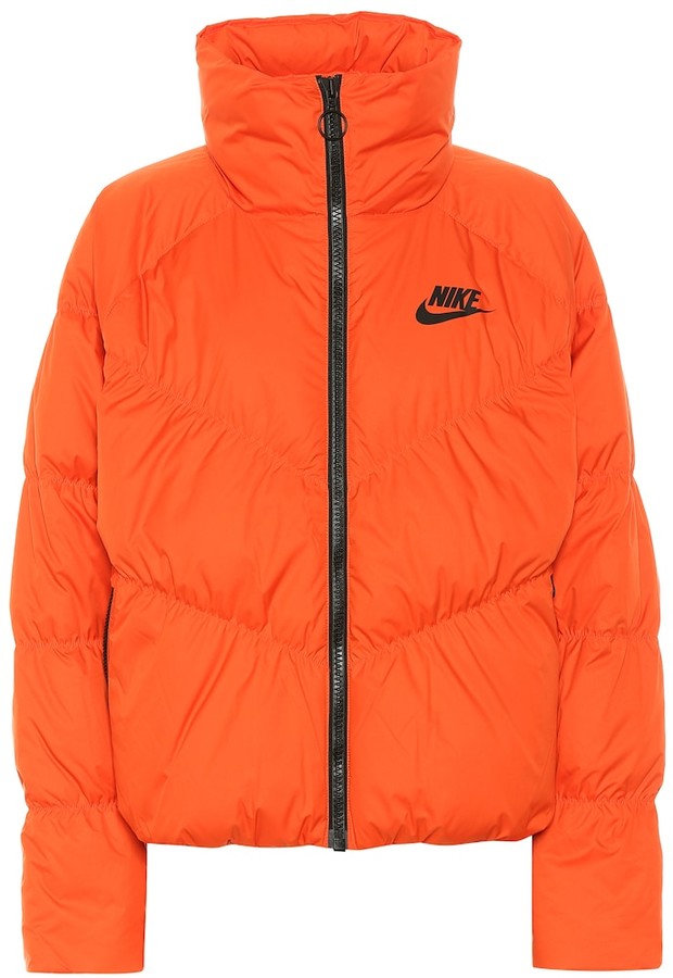 orange nike puffer coat
