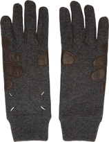 Thumbnail for your product : Maison Martin Margiela 7812 Maison Martin Margiela Grey Leather Appliqué Gloves
