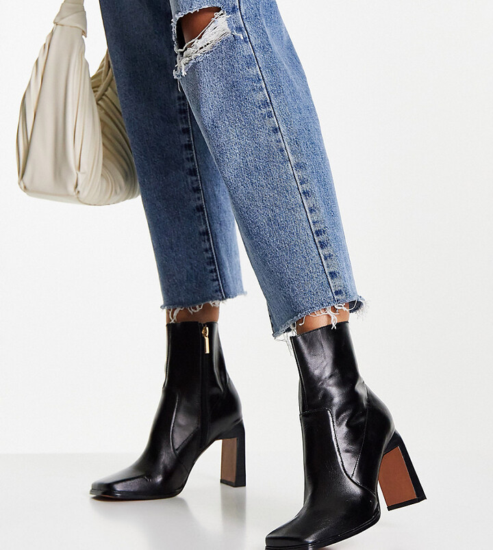 square toe heel boots