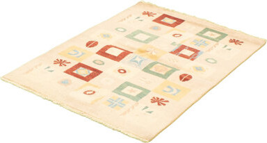 Isabelline One-of-a-Kind Hand-Knotted New Age 4' x 6' Wool Area Rug in Beige