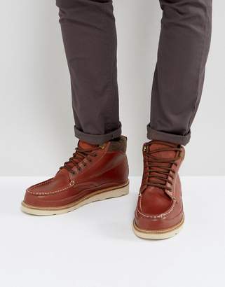 Superdry Everest Leather Lace Up Boots In Brown