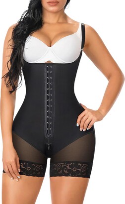 GOYMFK Sexy V Neck Lace Shapewear for Women Tummy Control Body Shaper Zipper  Open Bust and Crotch Daily Use (Color : Black, Size : Small) at   Women's Clothing store