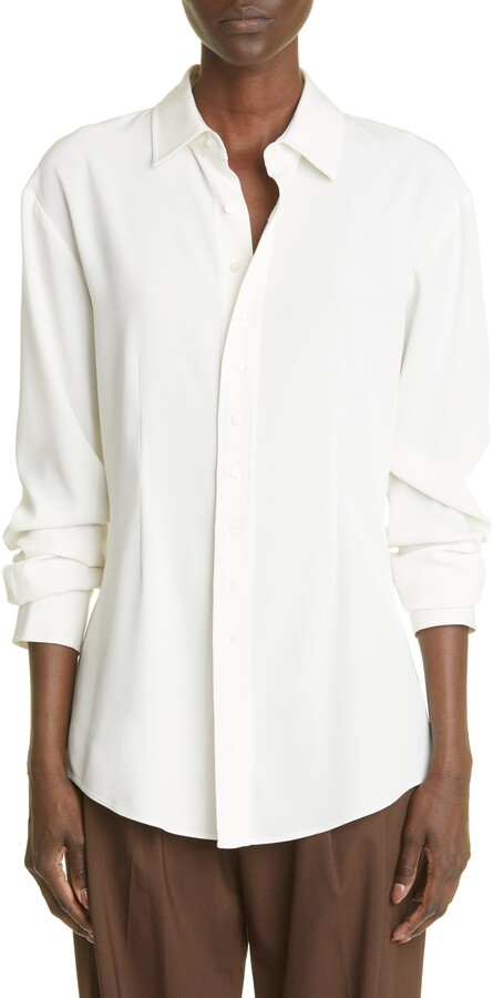 Ivory Satin Blouse | Shop the world's largest collection of 