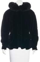 Thumbnail for your product : Donna Karan Fur-Trimmed Velvet Coat