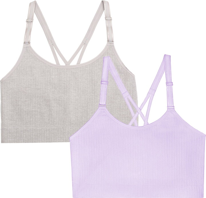 Fruit of the Loom Women’s Seamless Strappy Back Longline Bra, 2-Pack, Sizes S to 4XL, Style FT1004