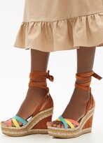 Thumbnail for your product : Christian Louboutin Lagoadonna 120 Suede Wedge Sandals