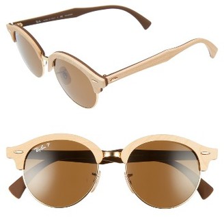 Ray-Ban Women's 51Mm Polarized Round Sunglasses - Gold/ Black