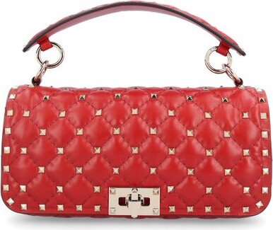 VALENTINO LEATHER QUILTED HANDBAG BY MARIO VALENTINO SPA LARGE Tote  Metallic Red