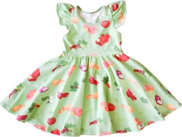Worthy Threads WorthyThreadsLittleGirls'RuffleSleeveRacerBackDress,Greens-Market,7