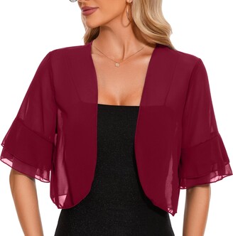 Bolero Jacket Bolero Shrug RYRJJ Women Puff Sleeve Shawl Short