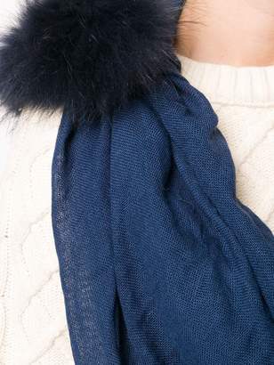 CHARLOTTE SIMONE raccoon fur-lined hooded scarf