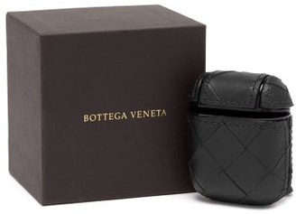 Bottega Veneta Intrecciato Leather Airpods Case - Black