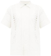 Thumbnail for your product : Bode Embroidered Linen-canvas Shirt - White