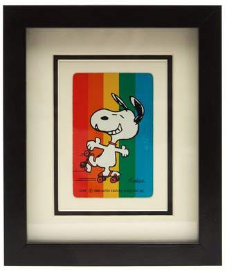 Vintage Playing Cards Snoopy Rainbow Vintage Framed Playing Card