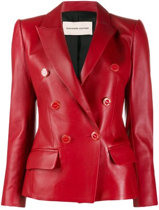 Alexandre Vauthier Double Breasted Leather Blazer