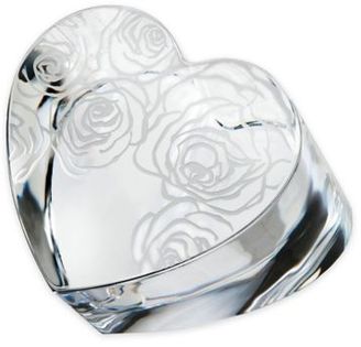 Monique Lhuillier Waterford Sunday Rose Crystal Heart Paperweight