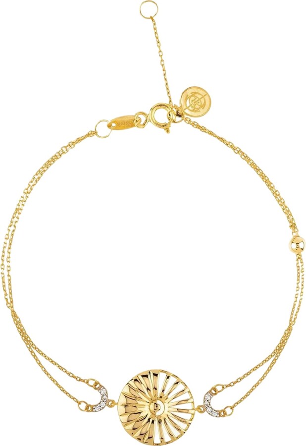 Runda Jewelry - Runda 10K Gold Blessed Sun Diamond Chain Bracelet ...
