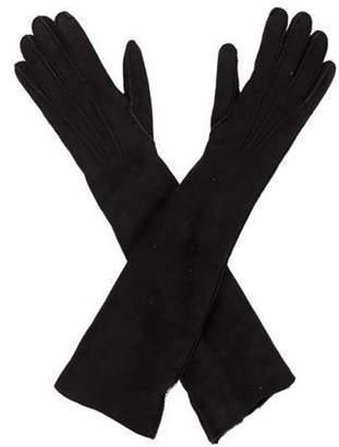 Bottega Veneta Long Suede Gloves Black Long Suede Gloves