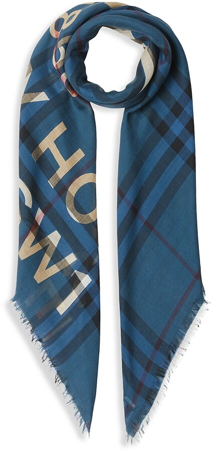 Burberry Address Check Wool & Silk Scarf - ShopStyle Scarves